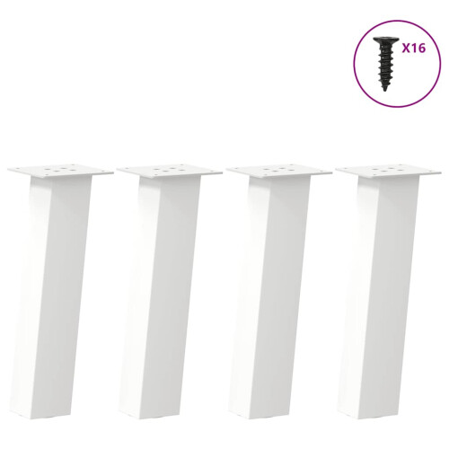 Berkfield Coffee Table Legs 4 pcs White 30 cm Steel