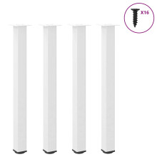 Berkfield Bar Table Legs 4 pcs White 90-92 cm Steel