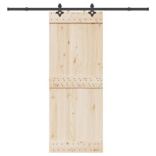 Berkfield Sliding Door Hardware Kit 213.5 cm Steel Black