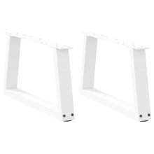 Berkfield Coffee Table Legs V-Shape 2 pcs White 60x(30-31.3) cm Steel