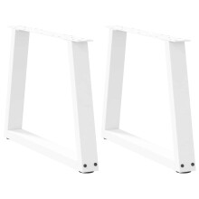 Berkfield Coffee Table Legs V-Shape 2 pcs White 50x(42-43.3) cm Steel