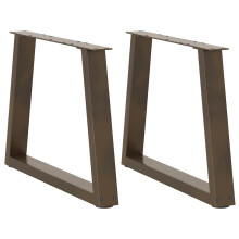 Berkfield Coffee Table Legs V-Shape 2 pcs Natural Steel 50x(42-43.3) cm Steel