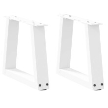 Berkfield Coffee Table Legs V-Shape 2 pcs White 30x(30-31.3) cm Steel