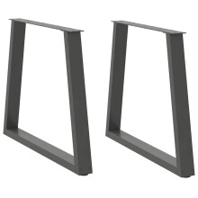 Berkfield Dining Table Legs V-Shape 2 pcs Anthracite 70x(72-73.3) cm Steel