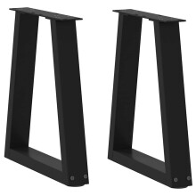 Berkfield Coffee Table Legs V-Shape 2 pcs Black 38x(42-43.3) cm Steel