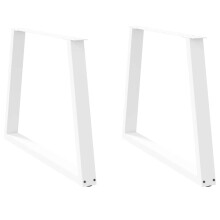 Berkfield Dining Table Legs V-Shape 2 pcs White 100x(72-73.3) cm Steel