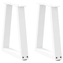 Berkfield Coffee Table Legs V-Shape 2 pcs White 38x(42-43.3) cm Steel