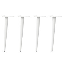 Berkfield Coffee Table Legs Conical Shape 4 pcs White 30-31 cm Steel