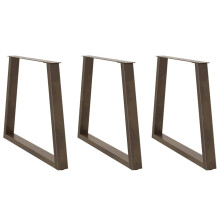 Berkfield Dining Table Legs V-Shape 3 pcs Natural Steel 80x(72-73.3) cm Steel