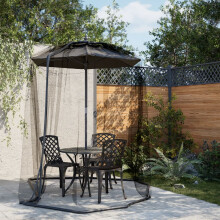 Berkfield Mosquito Net for Umbrella 220 Mesh Black Φ300x230 cm