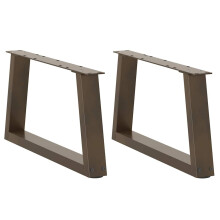 Berkfield Coffee Table Legs V-Shape 2 pcs Natural Steel 50x(30-31.3) cm Steel
