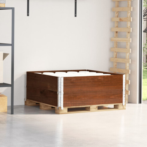 Berkfield Pallet Collars 2 pcs Brown 100x100 cm Solid Wood Pine