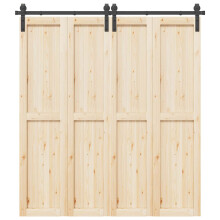 Berkfield Sliding Door Hardware Kit 200 cm Steel Black