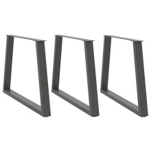 Berkfield Dining Table Legs V-Shape 3 pcs Anthracite 100x(72-73.3) cm Steel