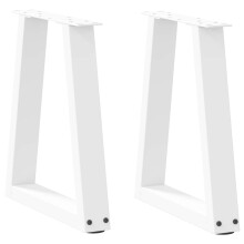 Berkfield Coffee Table Legs V-Shape 2 pcs White 28x(42-43.3) cm Steel
