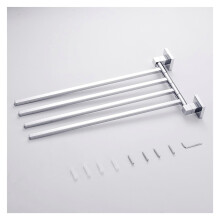 41cm Stainless Steel Rotating Towel Rack 360 Wall Mounted Space Saving Bar for Bathroom and Kitchen