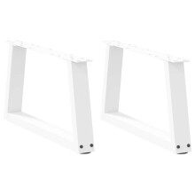Berkfield Coffee Table Legs V-Shape 2 pcs White 70x(30-31.3) cm Steel