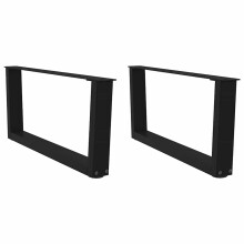 Berkfield Coffee Table Legs V-Shape 2 pcs Black 70x(30-31.3) cm Steel