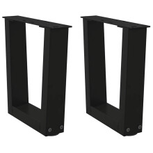 Berkfield Coffee Table Legs V-Shape 2 pcs Black 30x(30-31.3) cm Steel