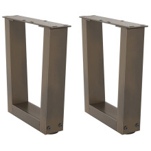 Berkfield Coffee Table Legs V-Shape 2 pcs Natural Steel 40x(30-31.3) cm Steel