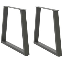 Berkfield Dining Table Legs V-Shape 2 pcs Anthracite 80x(72-73.3) cm Steel