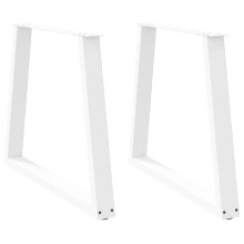 Berkfield Dining Table Legs V-Shape 2 pcs White 80x(72-73.3) cm Steel