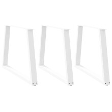 Berkfield Dining Table Legs V-Shape 3 pcs White 90x(72-73.3) cm Steel
