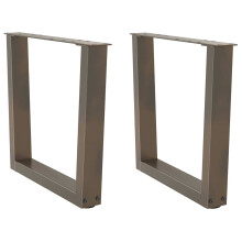 Berkfield Coffee Table Legs V-Shape 2 pcs Natural Steel 60x(42-43.3) cm Steel