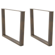 Berkfield Dining Table Legs V-Shape 2 pcs Natural Steel 100x(72-73.3) cm Steel
