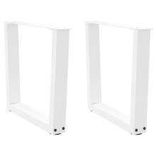 Berkfield Coffee Table Legs V-Shape 2 pcs White 60x(42-43.3) cm Steel
