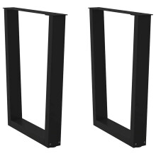 Berkfield Dining Table Legs V-Shape 2 pcs Black 70x(72-73.3) cm Steel