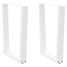 Berkfield Dining Table Legs V-Shape 2 pcs White 60x(72-73.3) cm Steel