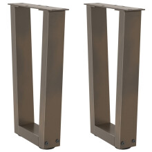 Berkfield Coffee Table Legs V-Shape 2 pcs Natural Steel 38x(42-43.3) cm Steel