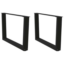 Berkfield Coffee Table Legs V-Shape 2 pcs Black 70x(42-43.3) cm Steel