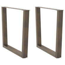 Berkfield Dining Table Legs V-Shape 2 pcs Natural Steel 90x(72-73.3) cm Steel