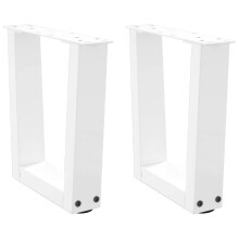 Berkfield Coffee Table Legs V-Shape 2 pcs White 30x(30-31.3) cm Steel