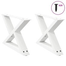 Berkfield Coffee Table Legs 2 pcs White 60x(30-31.3) cm Steel