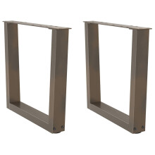 Berkfield Coffee Table Legs V-Shape 2 pcs Natural Steel 50x(42-43.3) cm Steel
