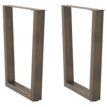Berkfield Dining Table Legs V-Shape 2 pcs Natural Steel 70x(72-73.3) cm Steel