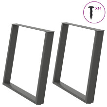 Berkfield Dining Table Legs U-Shaped 2 pcs Anthracite 90x(72-73) cm Steel