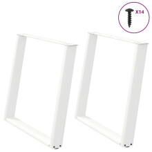Berkfield Dining Table Legs U-Shaped 2 pcs White 90x(72-73) cm Steel