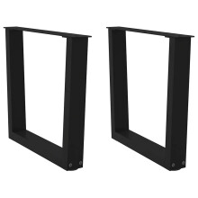 Berkfield Coffee Table Legs V-Shape 2 pcs Black 50x(42-43.3) cm Steel