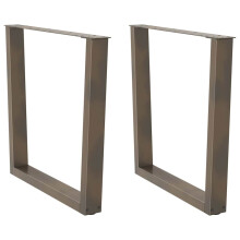 Berkfield Dining Table Legs V-Shape 2 pcs Natural Steel 80x(72-73.3) cm Steel