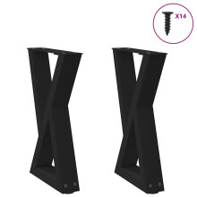 Berkfield Coffee Table Legs 2 pcs Black 28x(42-43.3) cm Steel