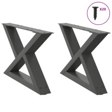 Berkfield Coffee Table Legs 2 pcs Anthracite 60x(30-31.3) cm Steel