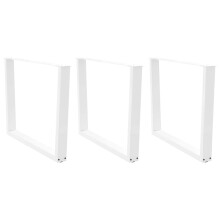 Berkfield Dining Table Legs V-Shape 3 pcs White 100x(72-73.3) cm Steel