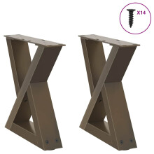 Berkfield Coffee Table Legs 2 pcs Natural Steel 30x(30-31.3) cm Steel