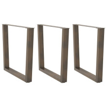 Berkfield Dining Table Legs V-Shape 3 pcs Natural Steel 90x(72-73.3) cm Steel