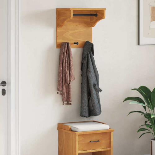Berkfield Wall-mounted Coat Rack SANDNES 43x30x42 cm Solid Wood Pine