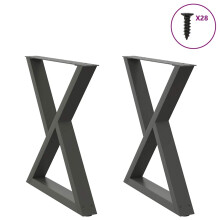 Berkfield Dining Table Legs 2 pcs Anthracite 80x(72-73.3) cm Steel